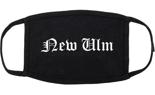 New Ulm Minnesota MN Old English Cotton Face Mask Black