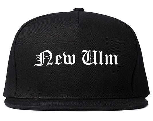 New Ulm Minnesota MN Old English Mens Snapback Hat Black
