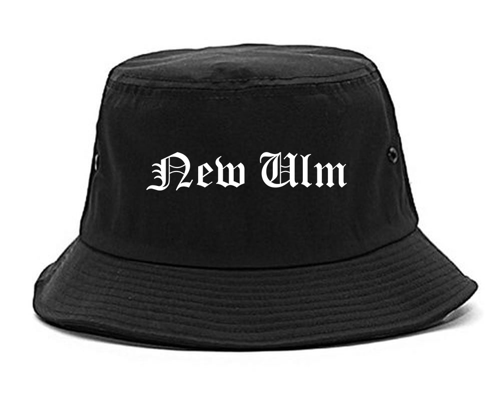 New Ulm Minnesota MN Old English Mens Bucket Hat Black