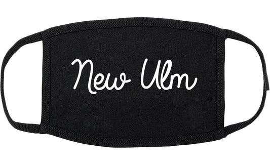 New Ulm Minnesota MN Script Cotton Face Mask Black