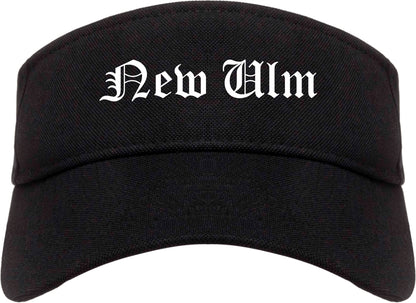 New Ulm Minnesota MN Old English Mens Visor Cap Hat Black
