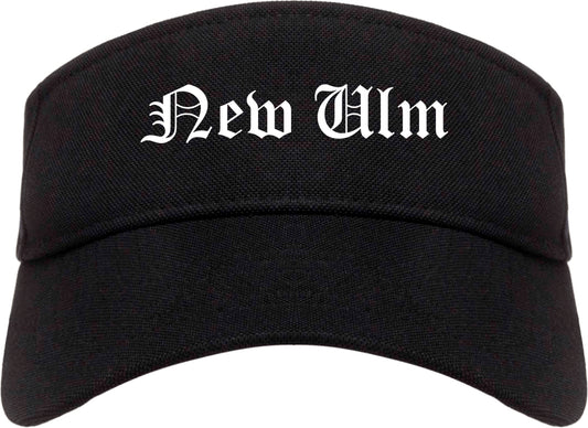 New Ulm Minnesota MN Old English Mens Visor Cap Hat Black