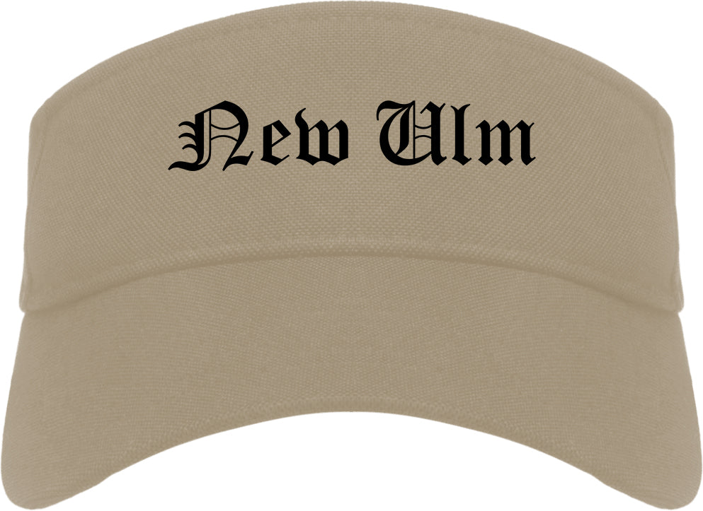 New Ulm Minnesota MN Old English Mens Visor Cap Hat Khaki