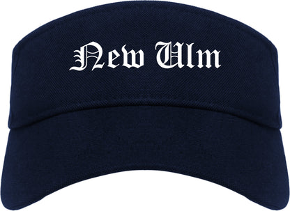 New Ulm Minnesota MN Old English Mens Visor Cap Hat Navy Blue
