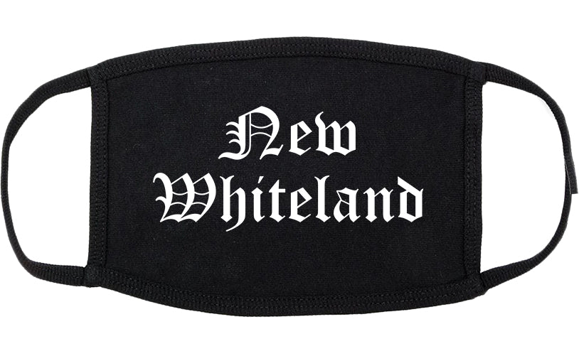New Whiteland Indiana IN Old English Cotton Face Mask Black