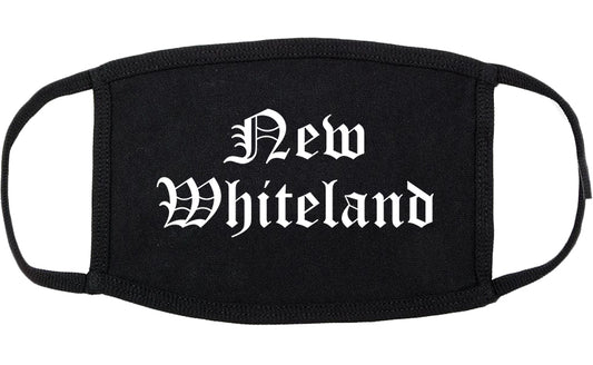 New Whiteland Indiana IN Old English Cotton Face Mask Black