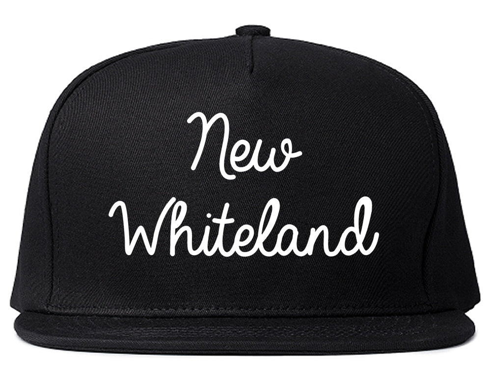 New Whiteland Indiana IN Script Mens Snapback Hat Black