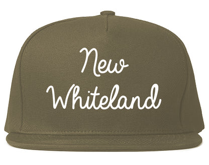 New Whiteland Indiana IN Script Mens Snapback Hat Grey