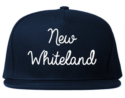New Whiteland Indiana IN Script Mens Snapback Hat Navy Blue