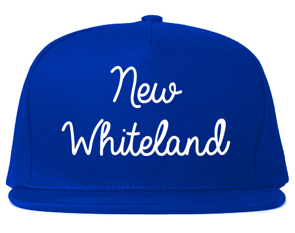New Whiteland Indiana IN Script Mens Snapback Hat Royal Blue