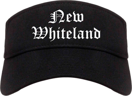 New Whiteland Indiana IN Old English Mens Visor Cap Hat Black