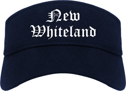New Whiteland Indiana IN Old English Mens Visor Cap Hat Navy Blue