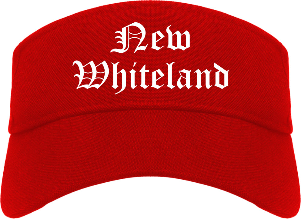 New Whiteland Indiana IN Old English Mens Visor Cap Hat Red