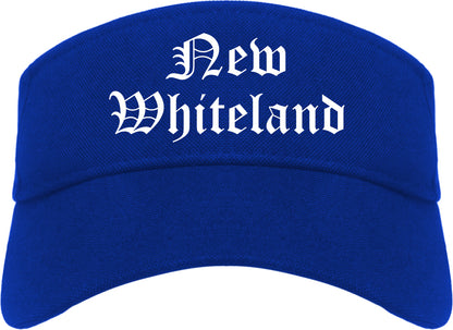 New Whiteland Indiana IN Old English Mens Visor Cap Hat Royal Blue