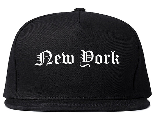 New York New York NY Old English Mens Snapback Hat Black