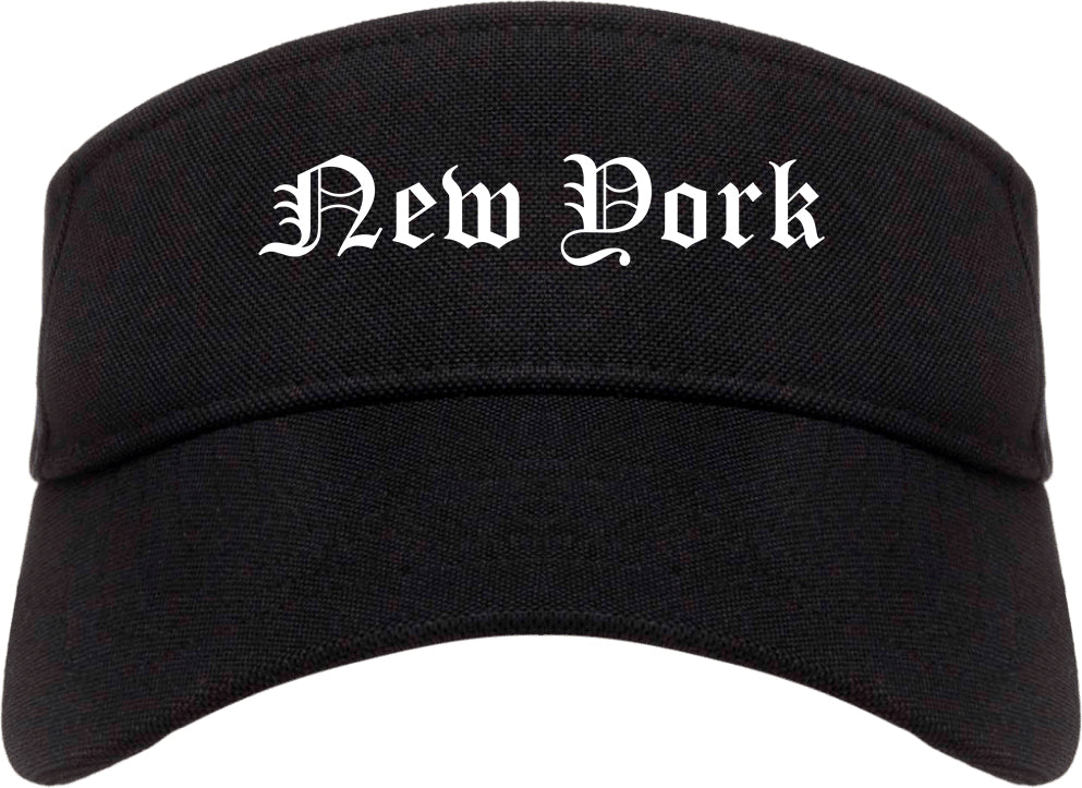 New York New York NY Old English Mens Visor Cap Hat Black