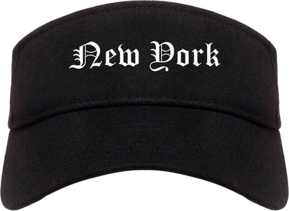 New York New York NY Old English Mens Visor Cap Hat Black