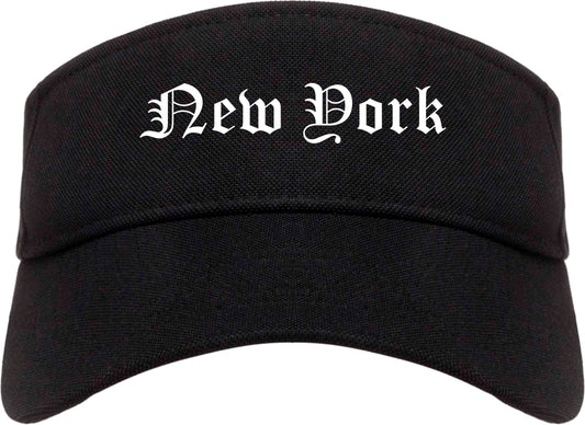 New York New York NY Old English Mens Visor Cap Hat Black