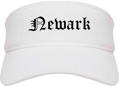 Newark California CA Old English Mens Visor Cap Hat White