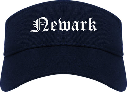 Newark Delaware DE Old English Mens Visor Cap Hat Navy Blue
