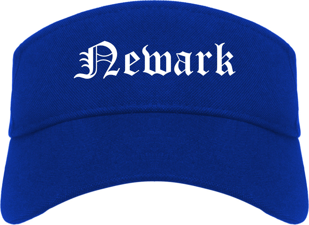 Newark Delaware DE Old English Mens Visor Cap Hat Royal Blue