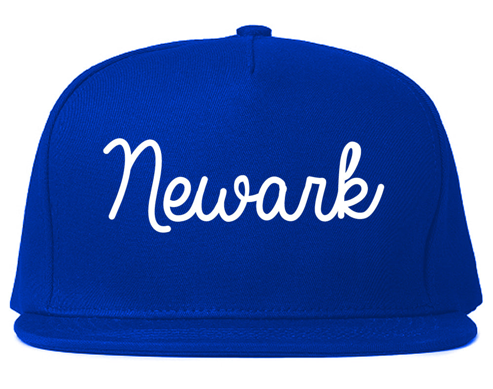 Newark New Jersey NJ Script Mens Snapback Hat Royal Blue