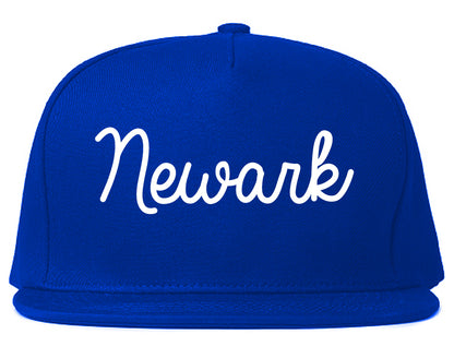 Newark New Jersey NJ Script Mens Snapback Hat Royal Blue