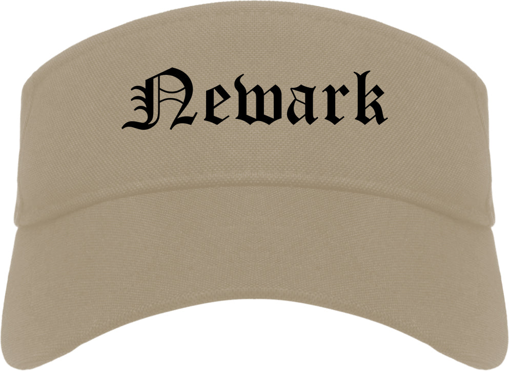Newark New Jersey NJ Old English Mens Visor Cap Hat Khaki