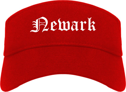 Newark New Jersey NJ Old English Mens Visor Cap Hat Red