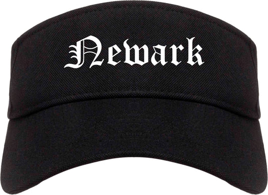 Newark New York NY Old English Mens Visor Cap Hat Black