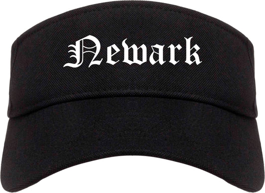 Newark Ohio OH Old English Mens Visor Cap Hat Black