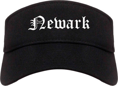 Newark Ohio OH Old English Mens Visor Cap Hat Black