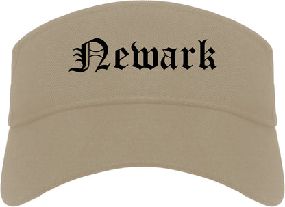 Newark Ohio OH Old English Mens Visor Cap Hat Khaki
