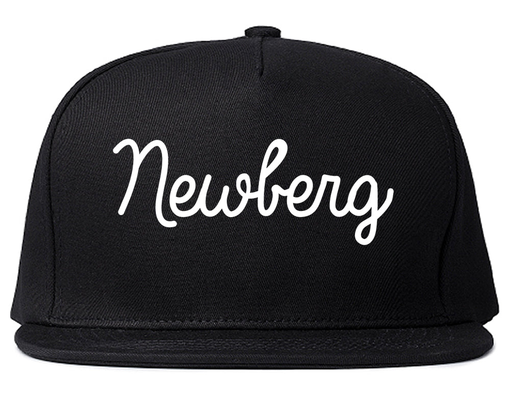 Newberg Oregon OR Script Mens Snapback Hat Black