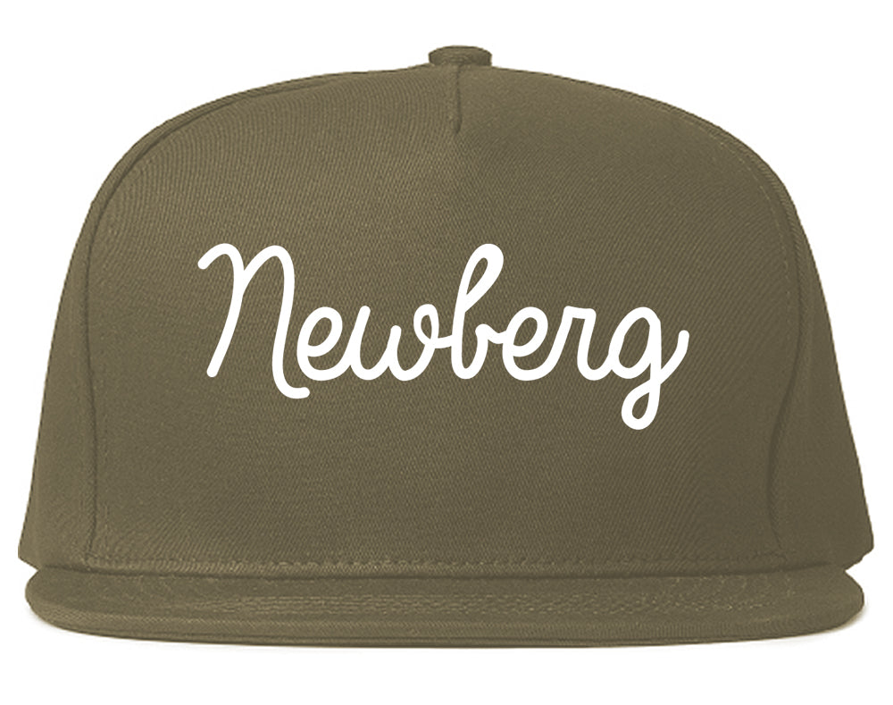 Newberg Oregon OR Script Mens Snapback Hat Grey