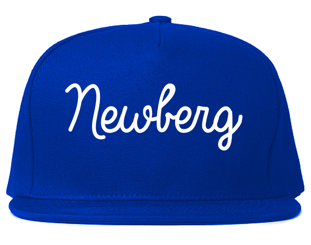 Newberg Oregon OR Script Mens Snapback Hat Royal Blue