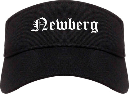 Newberg Oregon OR Old English Mens Visor Cap Hat Black