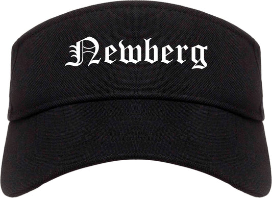 Newberg Oregon OR Old English Mens Visor Cap Hat Black