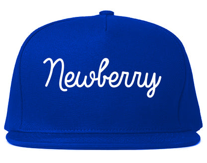 Newberry South Carolina SC Script Mens Snapback Hat Royal Blue