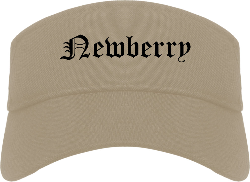Newberry South Carolina SC Old English Mens Visor Cap Hat Khaki