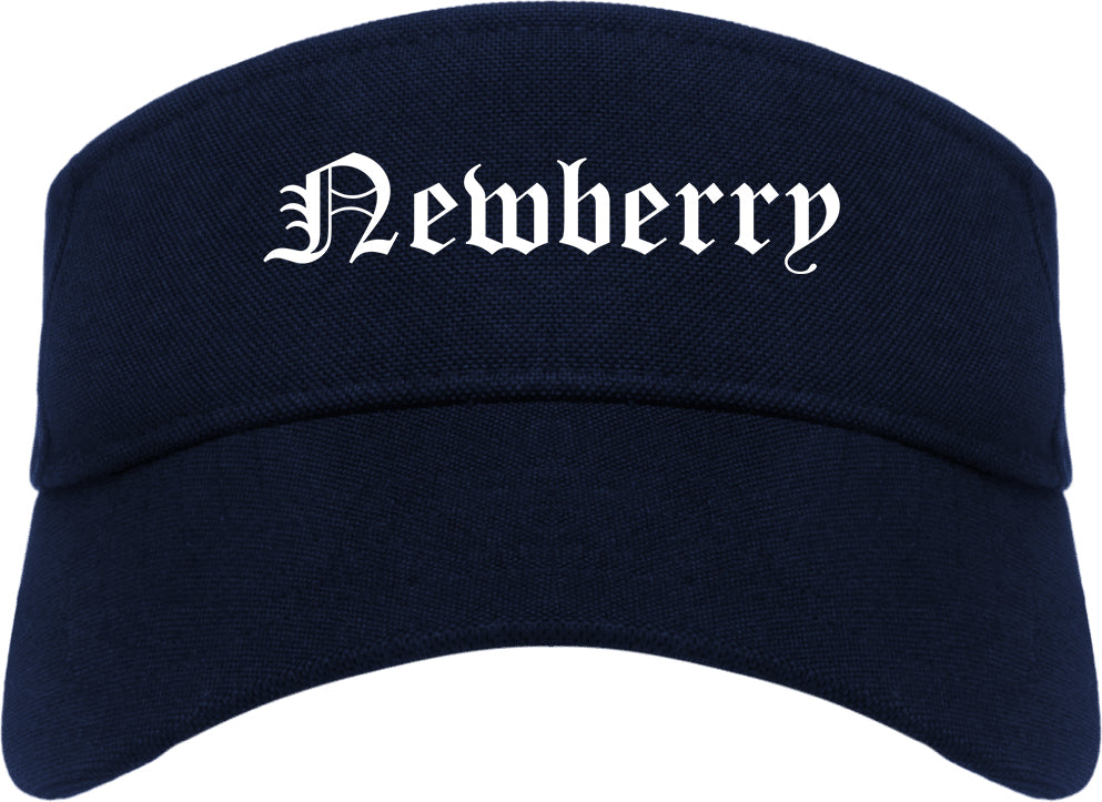 Newberry South Carolina SC Old English Mens Visor Cap Hat Navy Blue