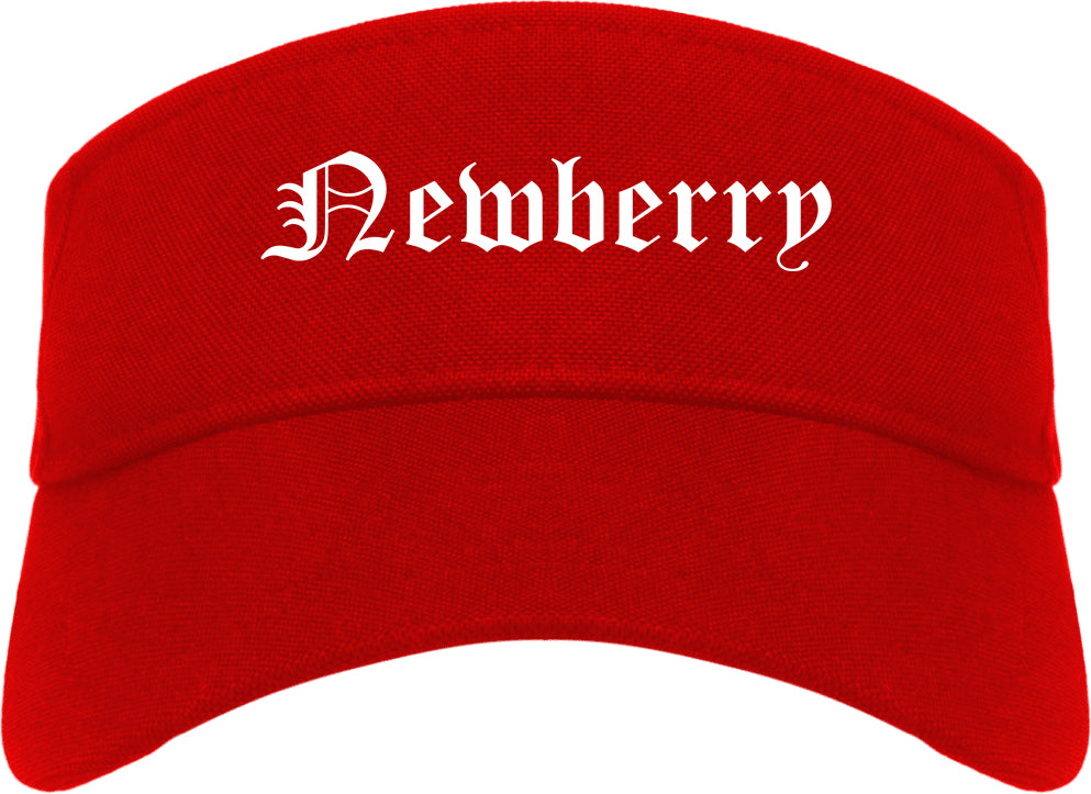Newberry South Carolina SC Old English Mens Visor Cap Hat Red