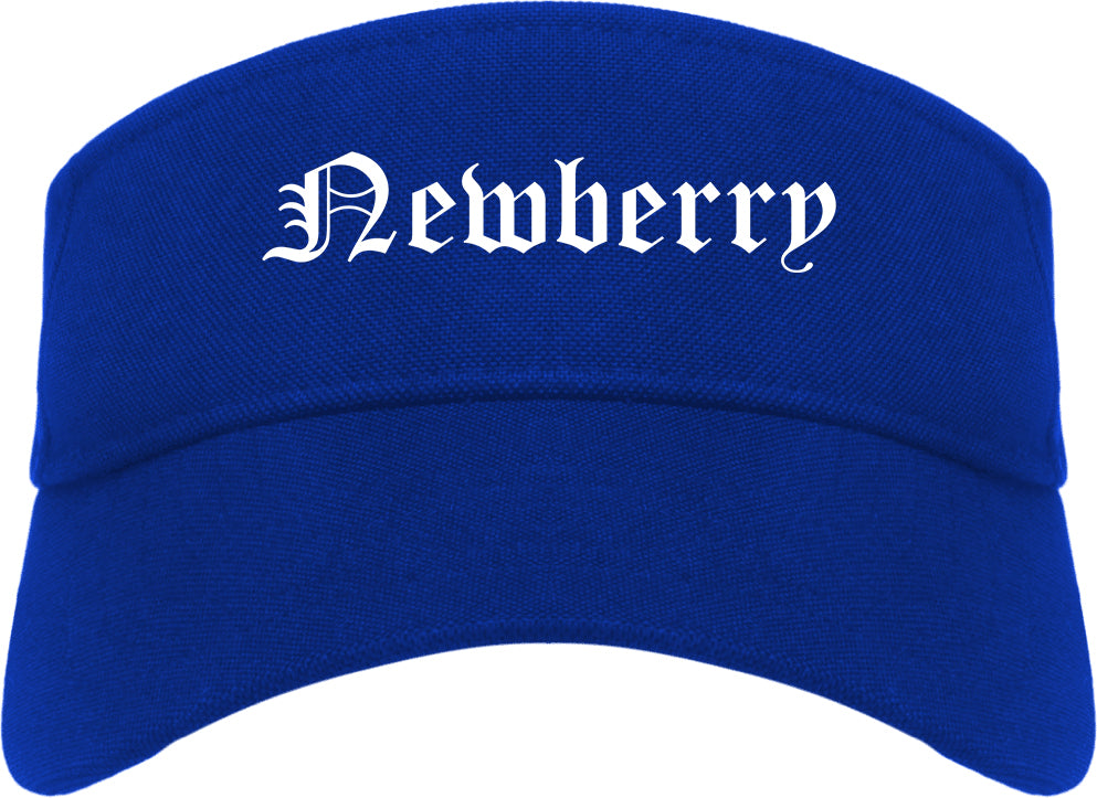 Newberry South Carolina SC Old English Mens Visor Cap Hat Royal Blue