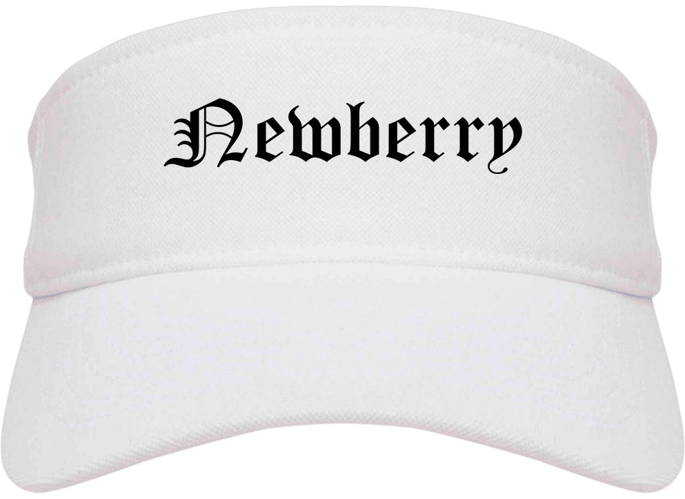 Newberry South Carolina SC Old English Mens Visor Cap Hat White