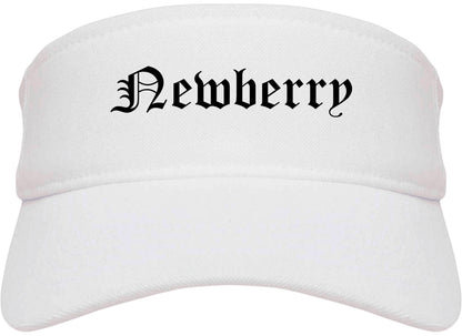 Newberry South Carolina SC Old English Mens Visor Cap Hat White