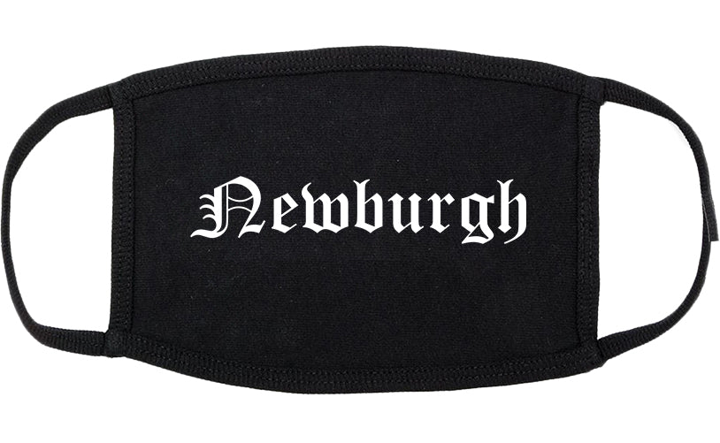 Newburgh New York NY Old English Cotton Face Mask Black