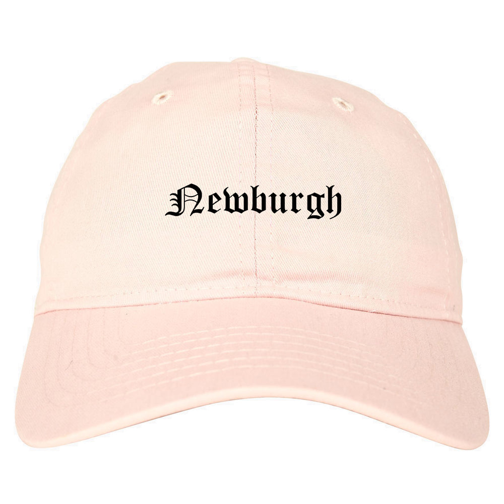 Newburgh New York NY Old English Mens Dad Hat Baseball Cap Pink