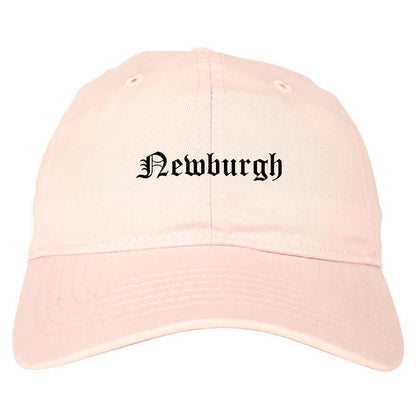 Newburgh New York NY Old English Mens Dad Hat Baseball Cap Pink