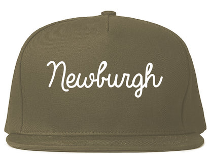 Newburgh New York NY Script Mens Snapback Hat Grey