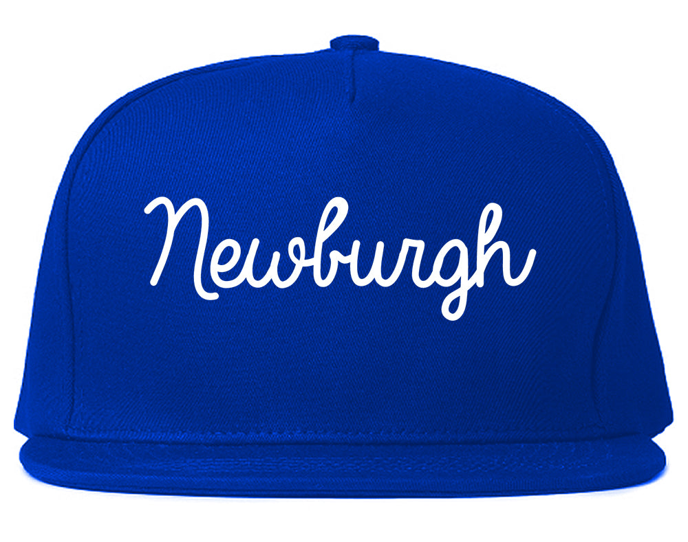 Newburgh New York NY Script Mens Snapback Hat Royal Blue